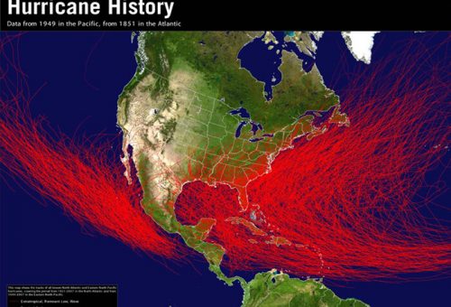 Hurricane Tracking Chart from NOAAH in reference to Trinidad's location