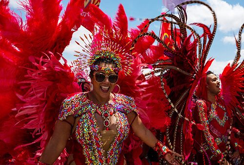 Playing Mas on Carnival Tuesday in Trinidad Carnival