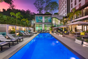 Pool in the Evening at The BRIX Autograph Collection - Hotel in Port of Spain, Trinidad