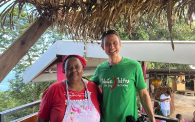 Mark Wiens with Aunty Julia in Paramin, Trinidad and Tobago