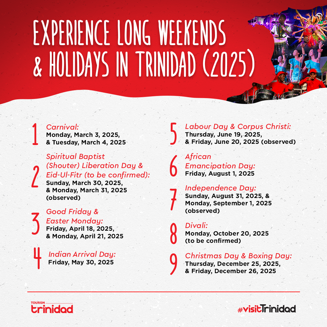 Long Weekends in Trinidad 2025 Visit Trinidad